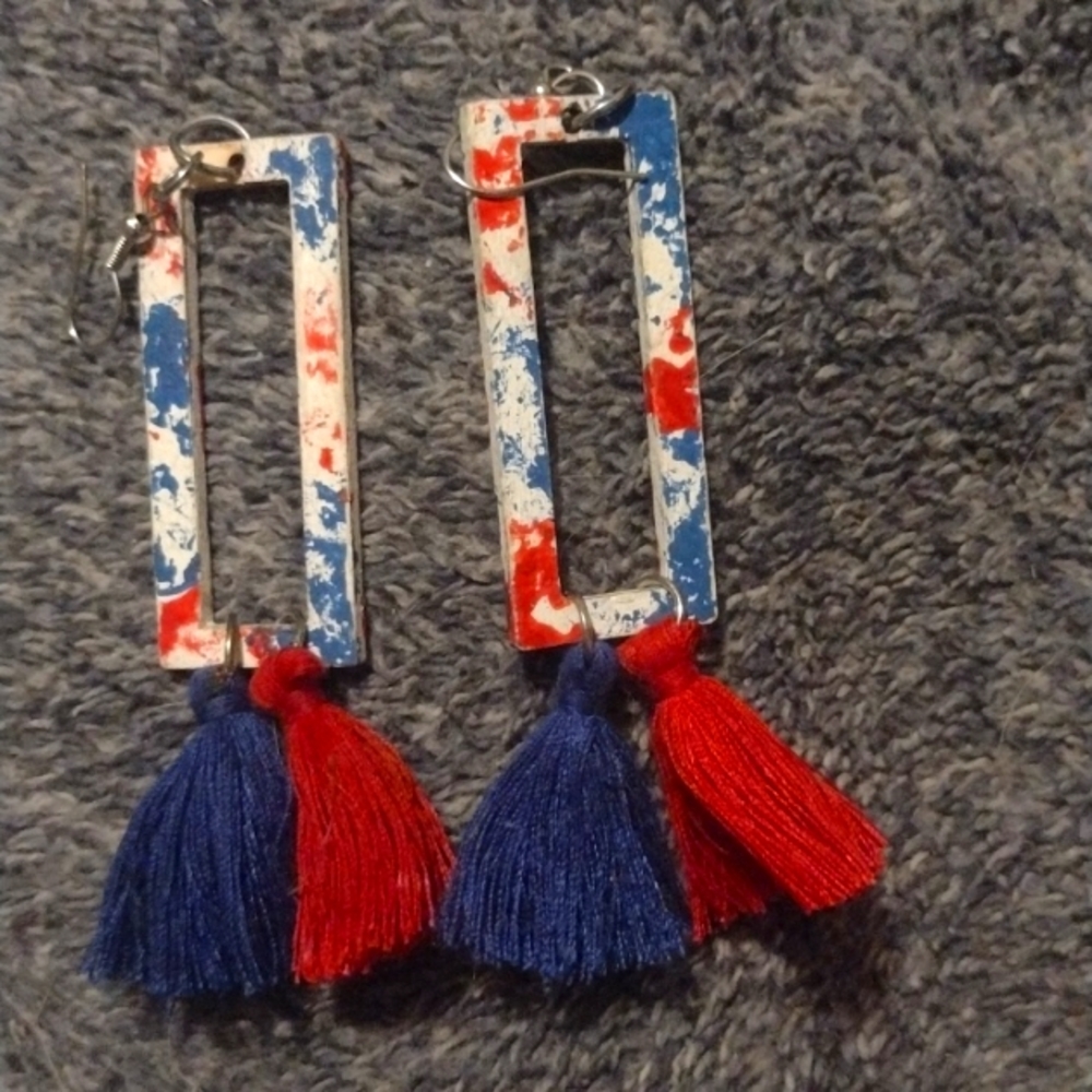 4th of July earrings